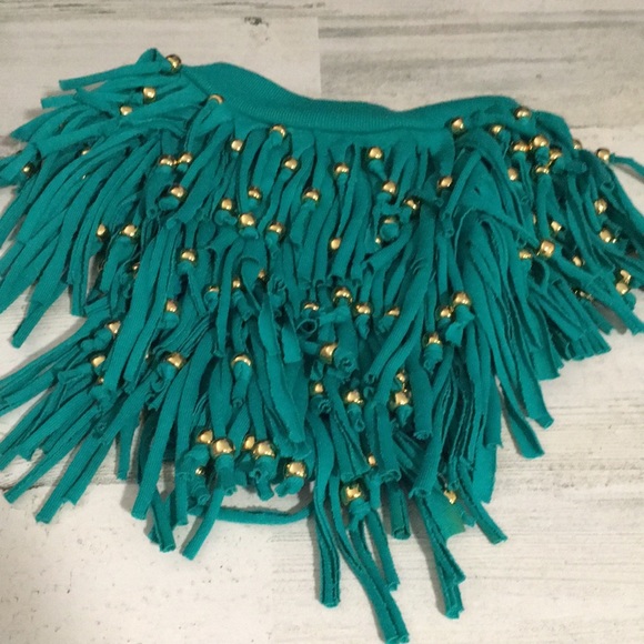 Woman’s scarf lot with beading and silver tone hanging pendants - Picture 2 of 12